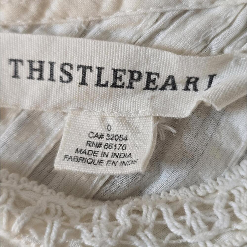 Urban Outfitters Cream Boho Cottagecore Dress | Embroidered Pintuck dress Size 0 - Picture 7 of 9
